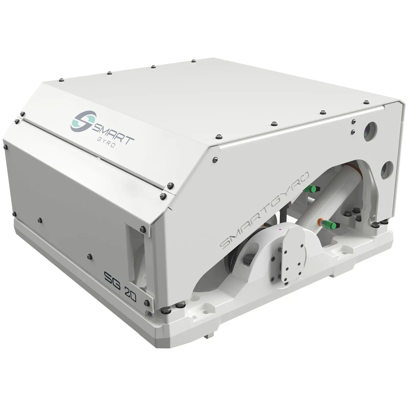 102AS402_a A white rectangular device with mechanical components and branding on its side.