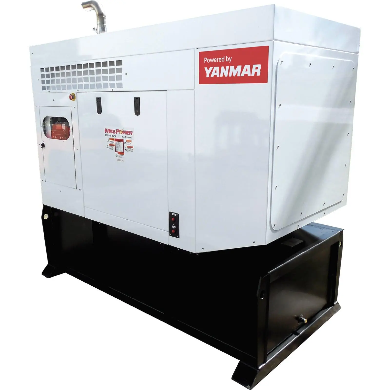 MasPower Diesel Generators_a A Yanmar-powered industrial generator sits on a black base with vents and control panels.