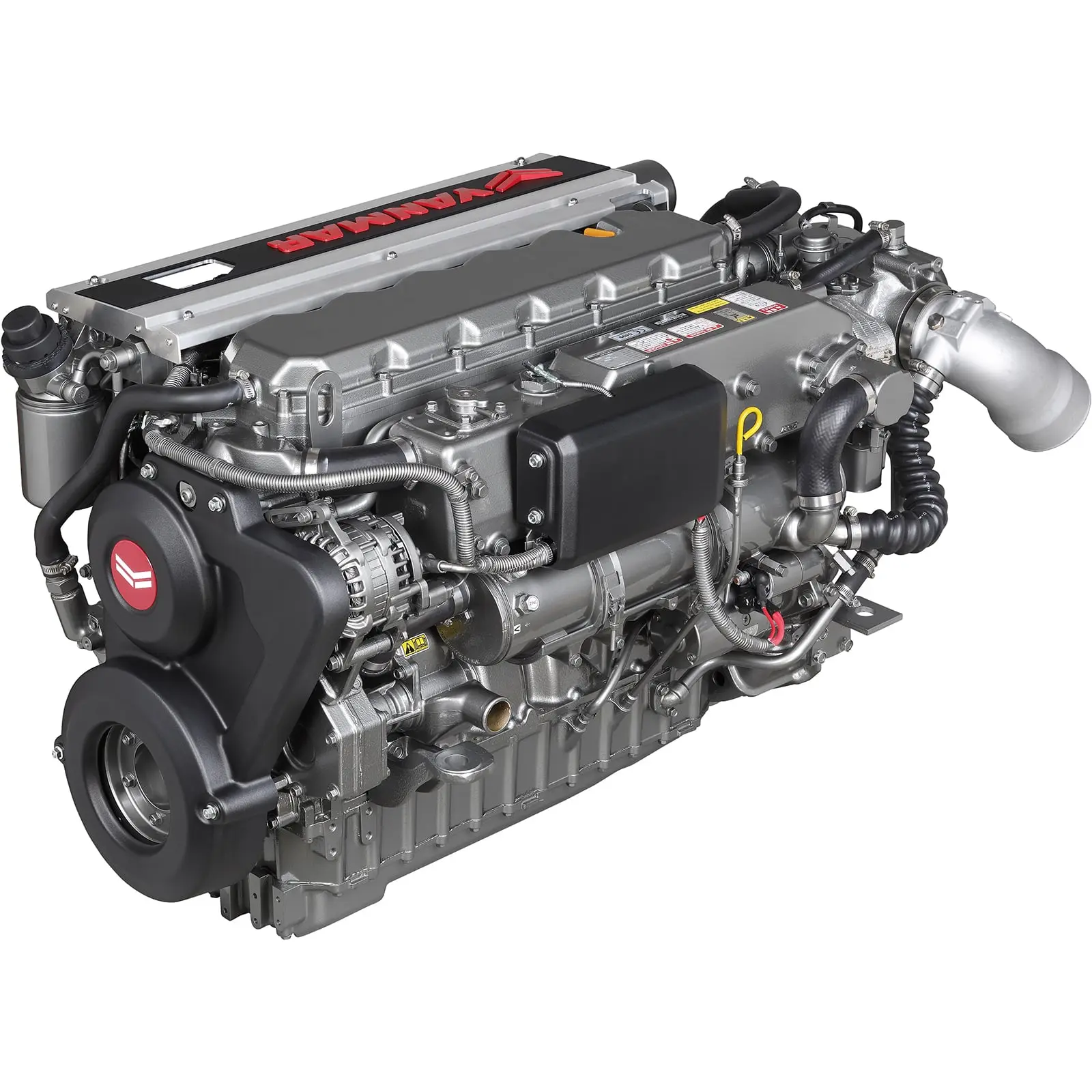 A large industrial engine with various pipes and components.