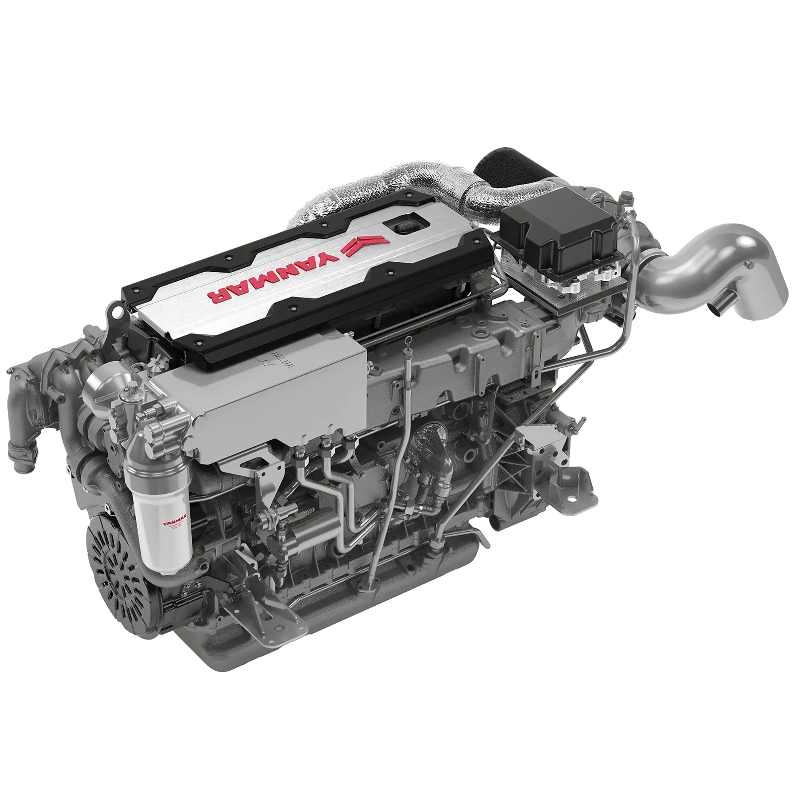 A complex mechanical engine with various pipes and components.